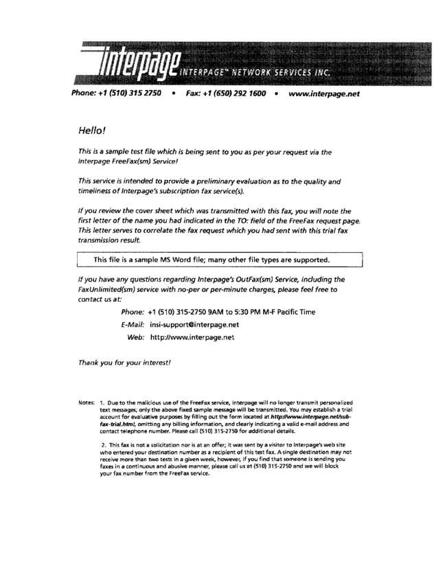 fax page