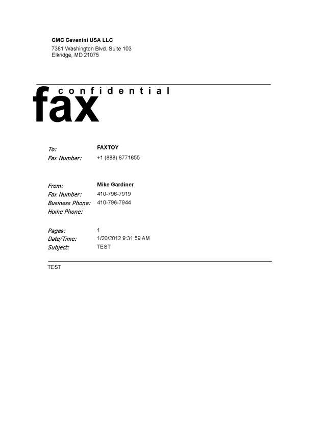 fax page